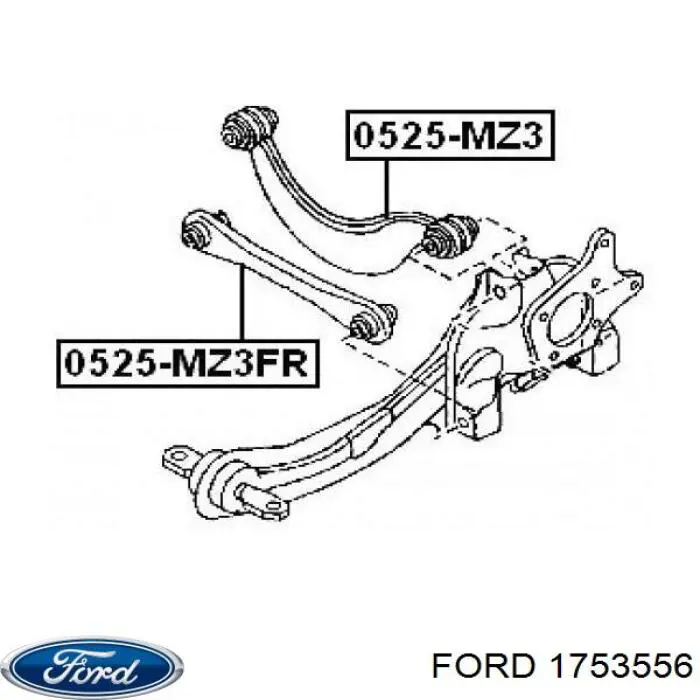 Купити 1753556 Ford Важіль задньої підвіски нижній, лівий/правий