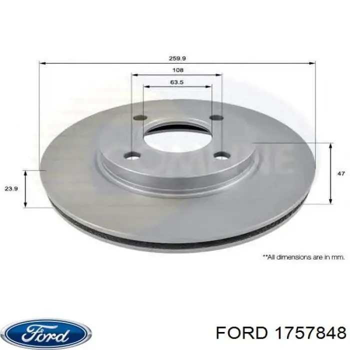 1757848 Ford диск гальмівний передній
