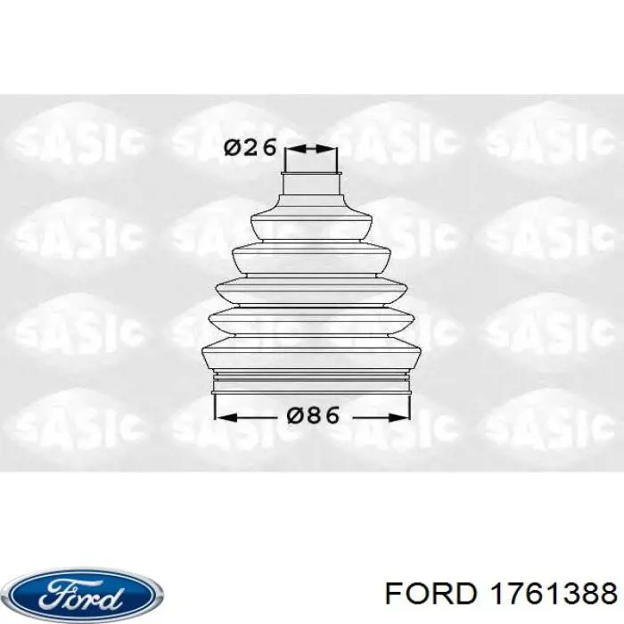 Пильник ШРУСа зовнішній, передній піввісі 1761388 Ford