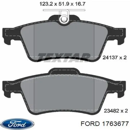 Задні гальмівні колодки Ford 1763677 ціна, від 22.52 USD
