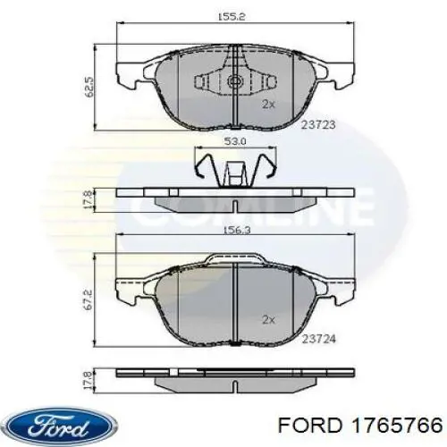 Купити 1765766 Ford Колодки гальмівні передні, дискові