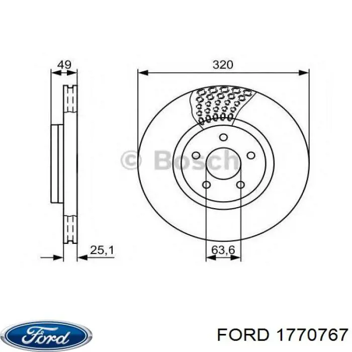 Купити 1770767 Ford Ротор гальмівний