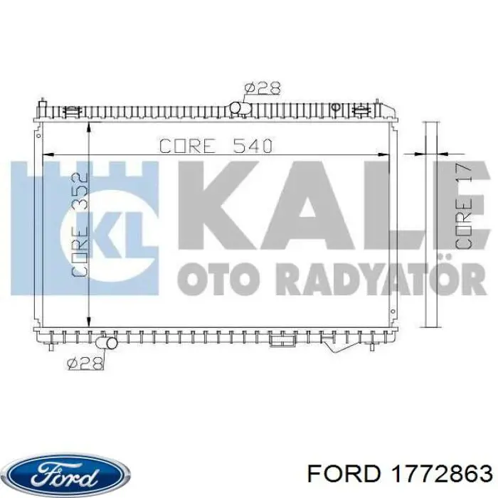 Радіатор охолодження Ford 1772863
