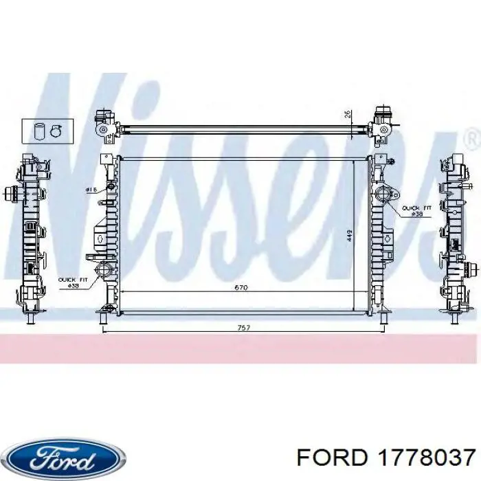 Купити 1778037 Ford Радіатор двигуна
