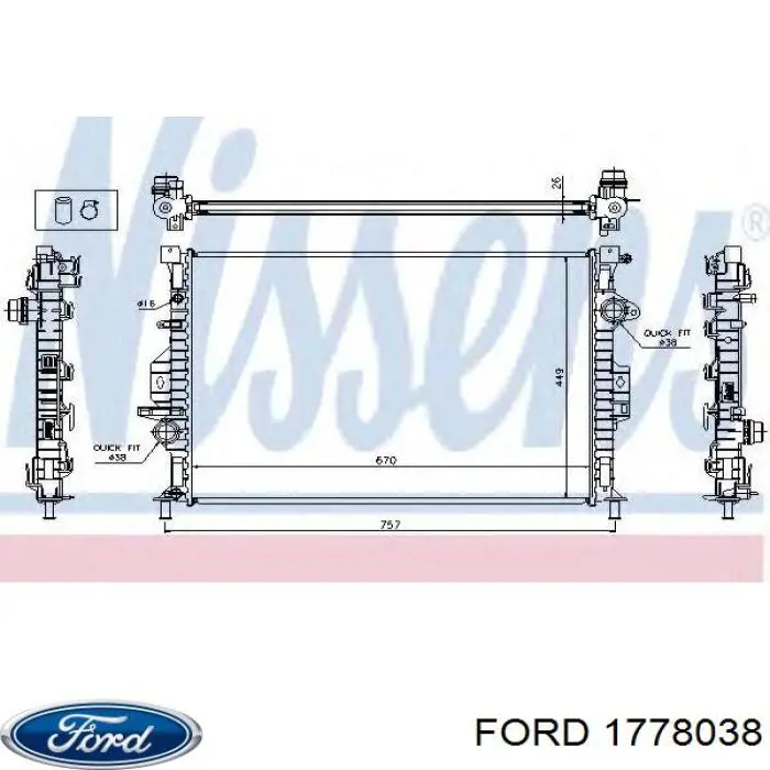 Купити 1778038 Ford Радіатор двигуна