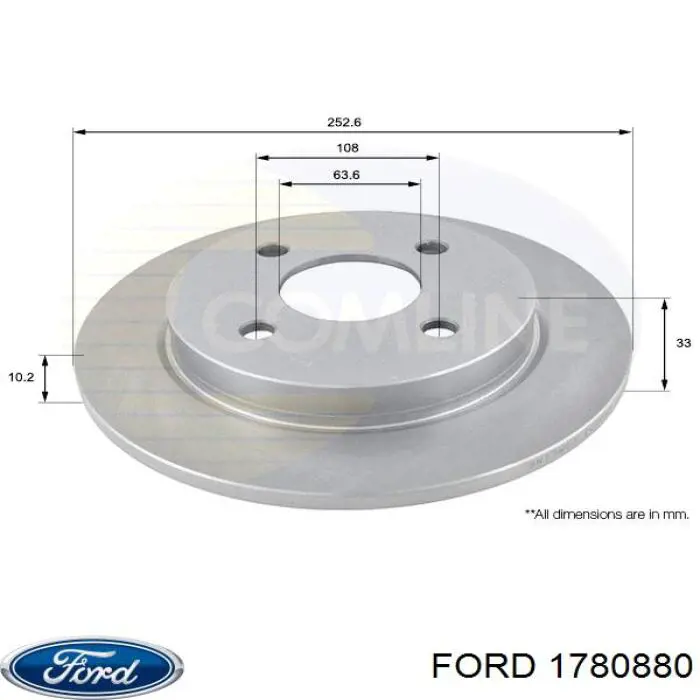 Купити 1780880 Ford Диск заднього гальма
