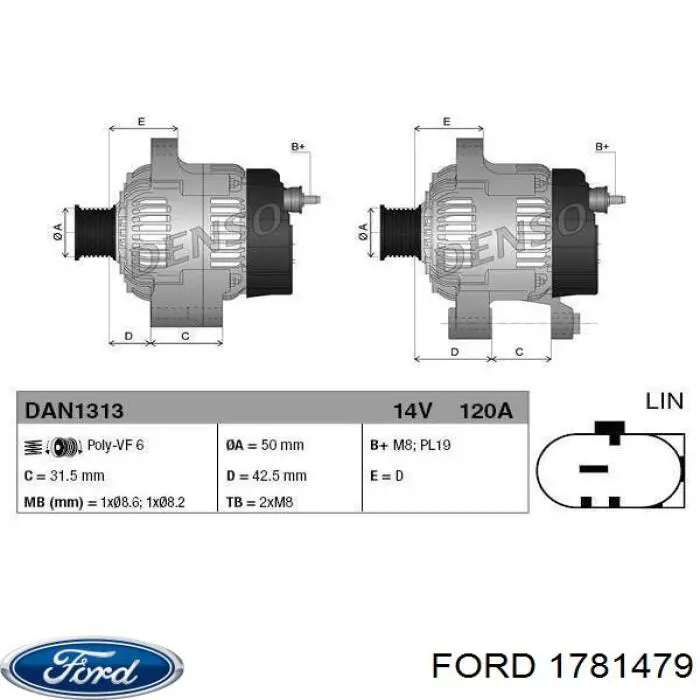 1781479 Ford Авто генератор