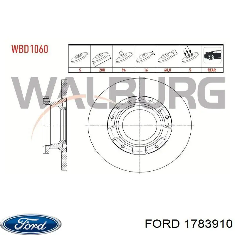 Купити 1783910 Ford Диск заднього гальма