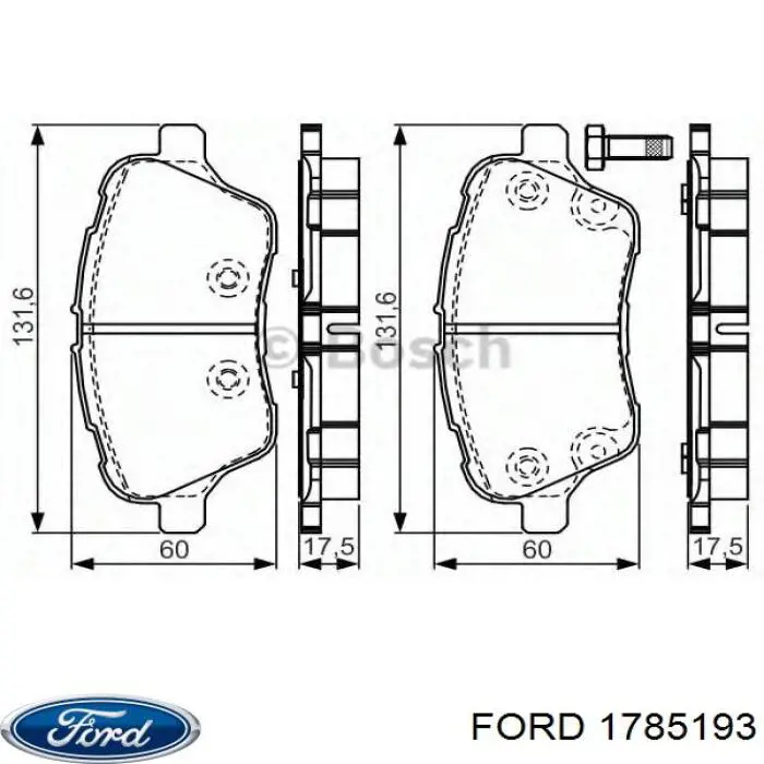 1785193 Ford Передні гальмівні колодки