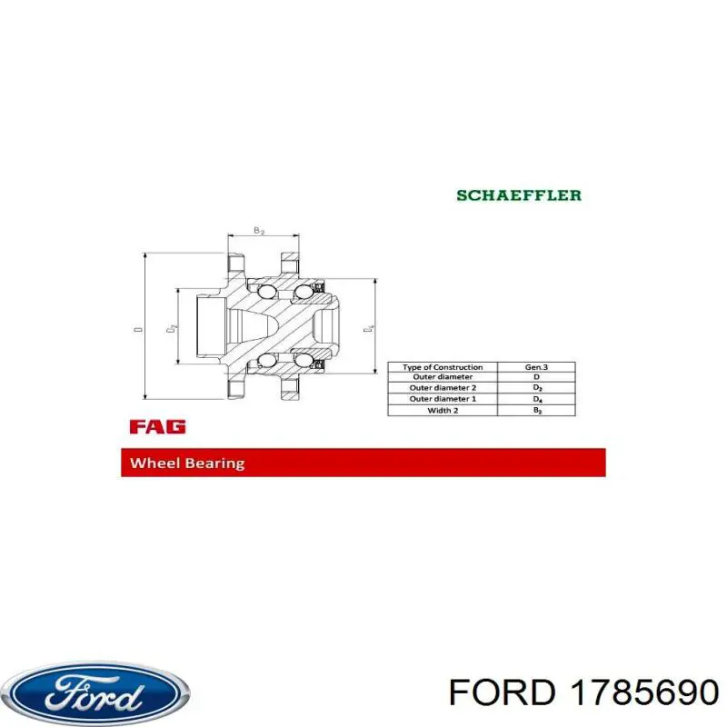 Маточини задніх коліс Ford 1785690 ціна, від 58.97 USD