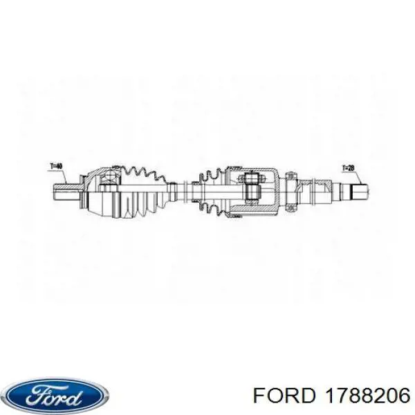 Піввісь передня, права Ford 1788206 ціна, від 108.59 USD
