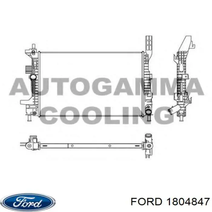 Радіатор охолодження двигуна 1804847 Ford