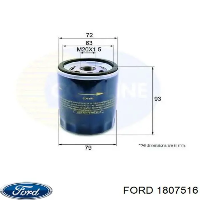 Масляний фільтр двигуна Ford 1807516 ціна, від 6.91 USD