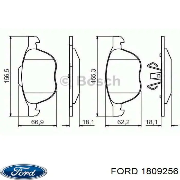 Тормозні колодки Ford 1809256