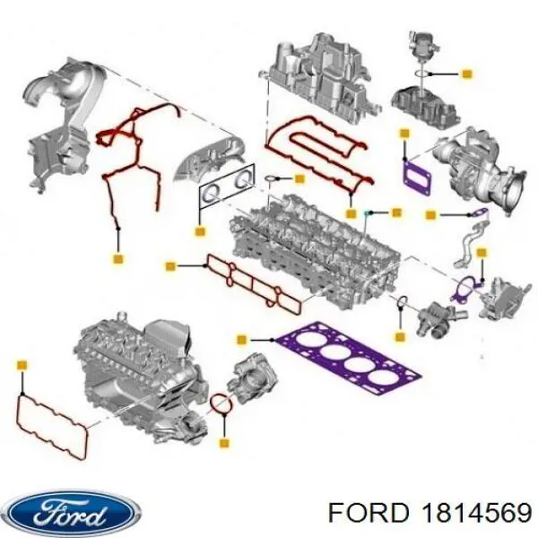 Прокладка випускного колектора 1814569 Ford