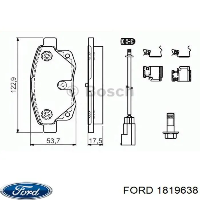 Задні гальмівні колодки Ford 1819638 ціна, від 19.42 USD