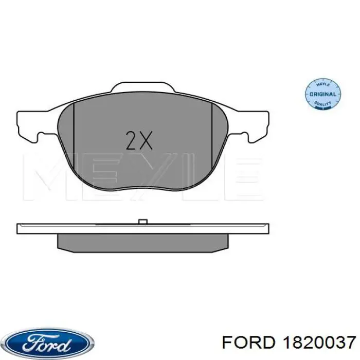 Передні тормозні колодки 1820037 Ford