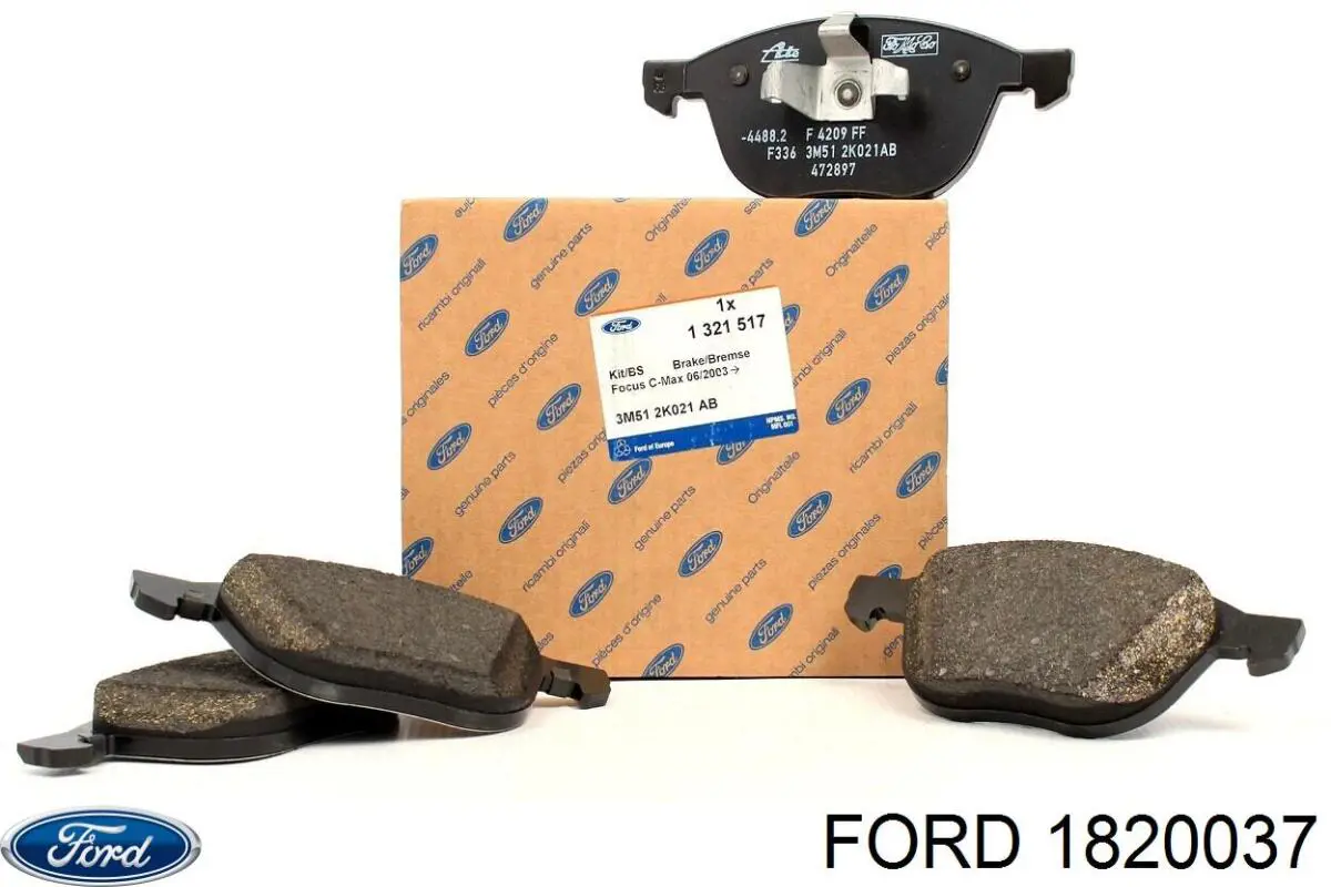 Передні тормозні колодки 1820037 Ford