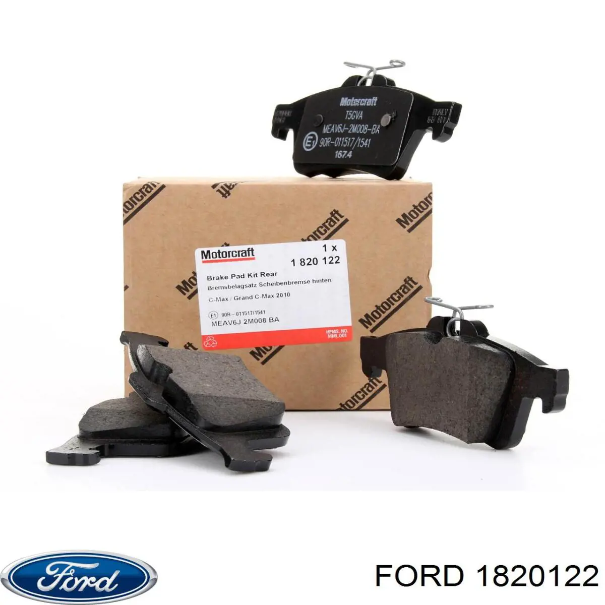 1820122 Ford колодки гальмові задні, дискові