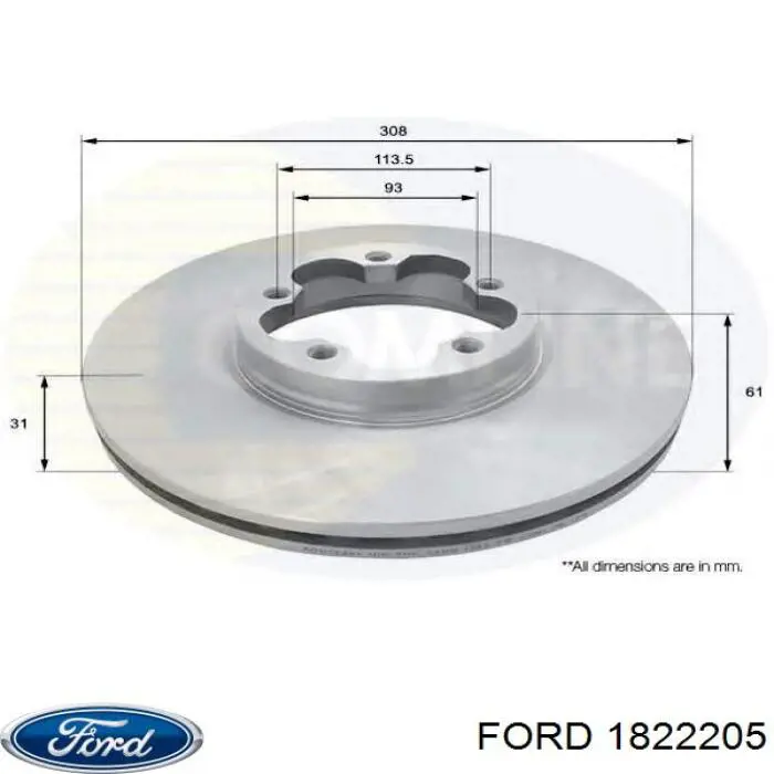1822205 Ford Гальмо дискове переднє