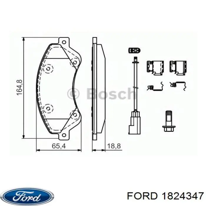 Купити 1824347 Ford Колодки гальмівні передні, дискові
