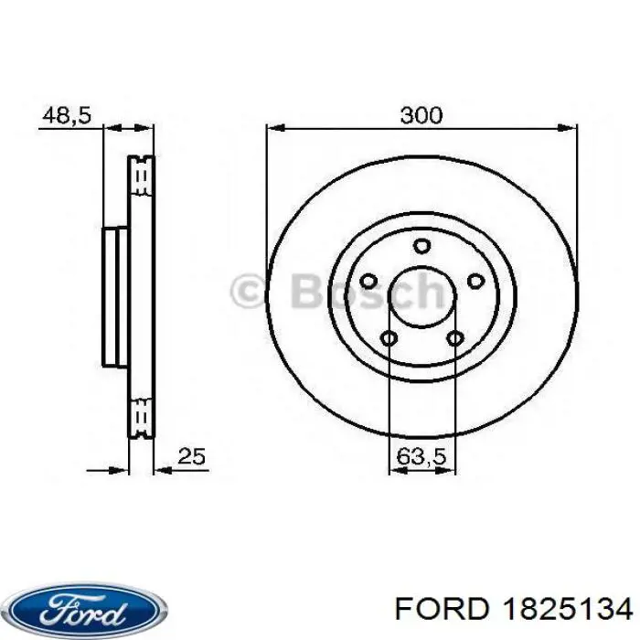 Диск переднього гальма Ford 1825134 ціна, від 51.03 USD