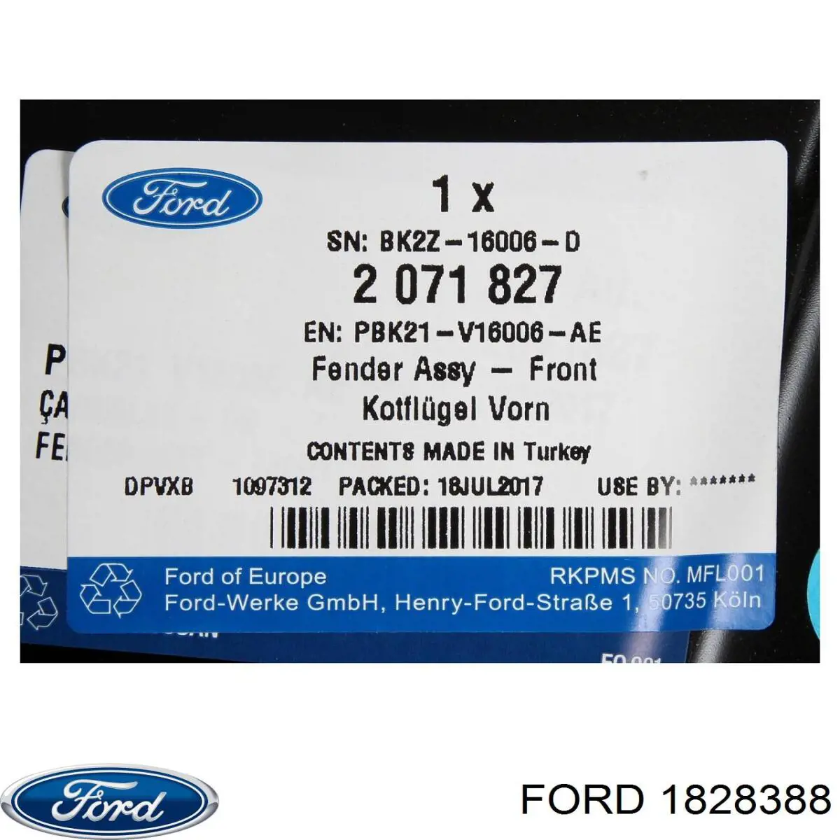 Купити 1828388 Ford Бризковики задній, лівий