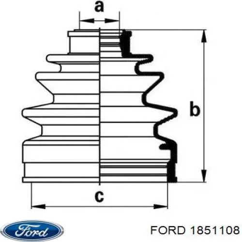 1851108 Ford пильник шруса внутрішній, передній піввісі