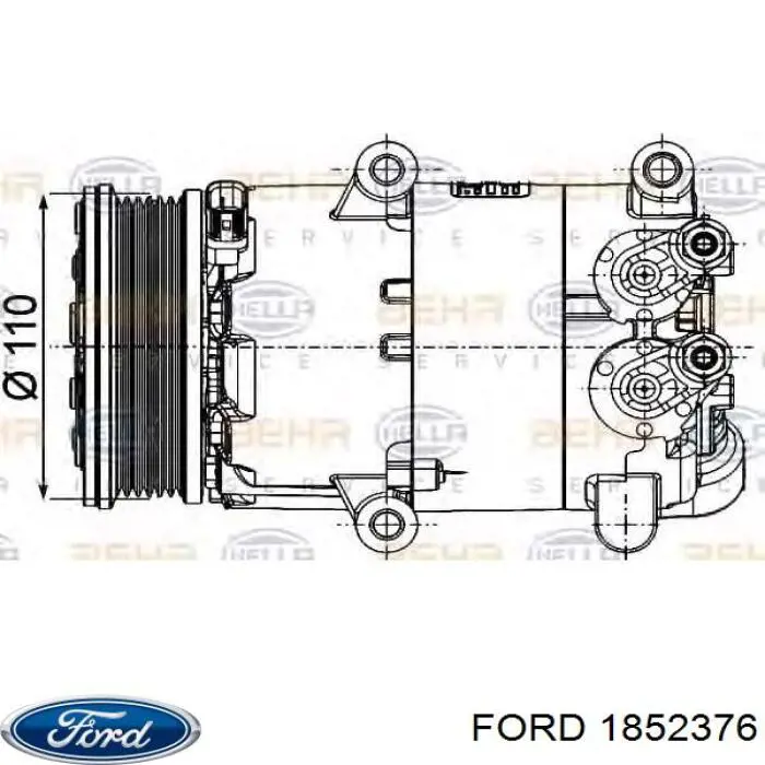 Компресор системи кондиціювання Ford 1852376 ціна, від 139.36 USD