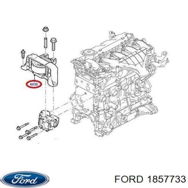 Права подушка двигуна Ford 1857733 ціна, від 64.22 USD