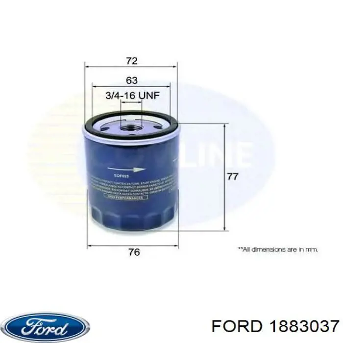 Масляний фільтр двигуна Ford 1883037 ціна, від 6.89 USD