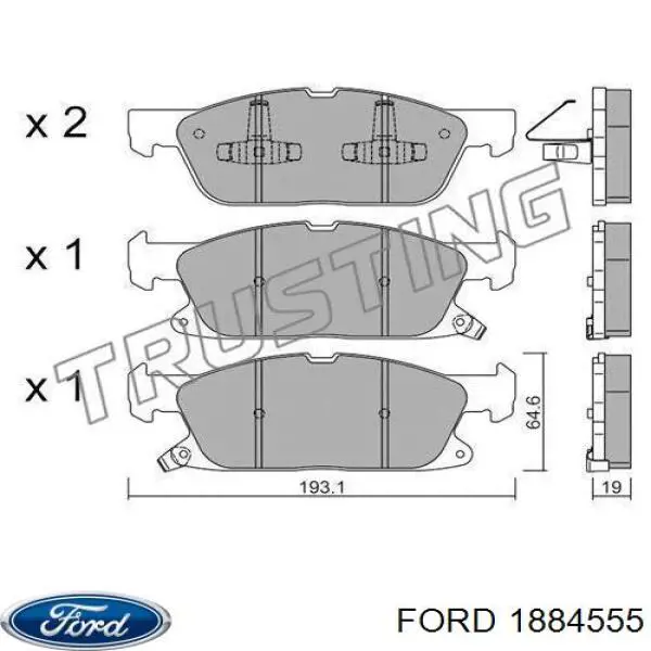 1884555 Ford Передні гальмівні колодки