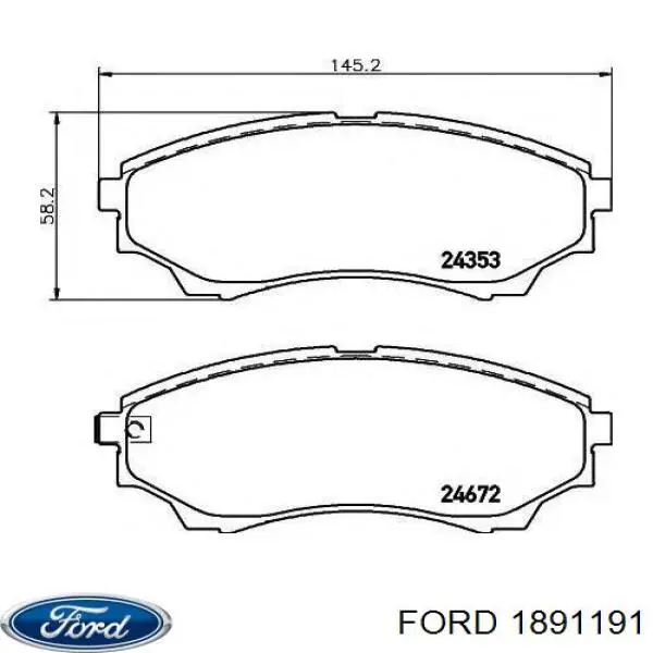 Купити 1891191 Ford Колодки гальмівні передні, дискові