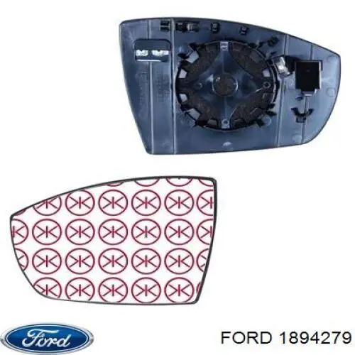 Дзеркальний елемент лівого дзеркала заднього виду Ford 1894279 ціна, від 15.11 USD