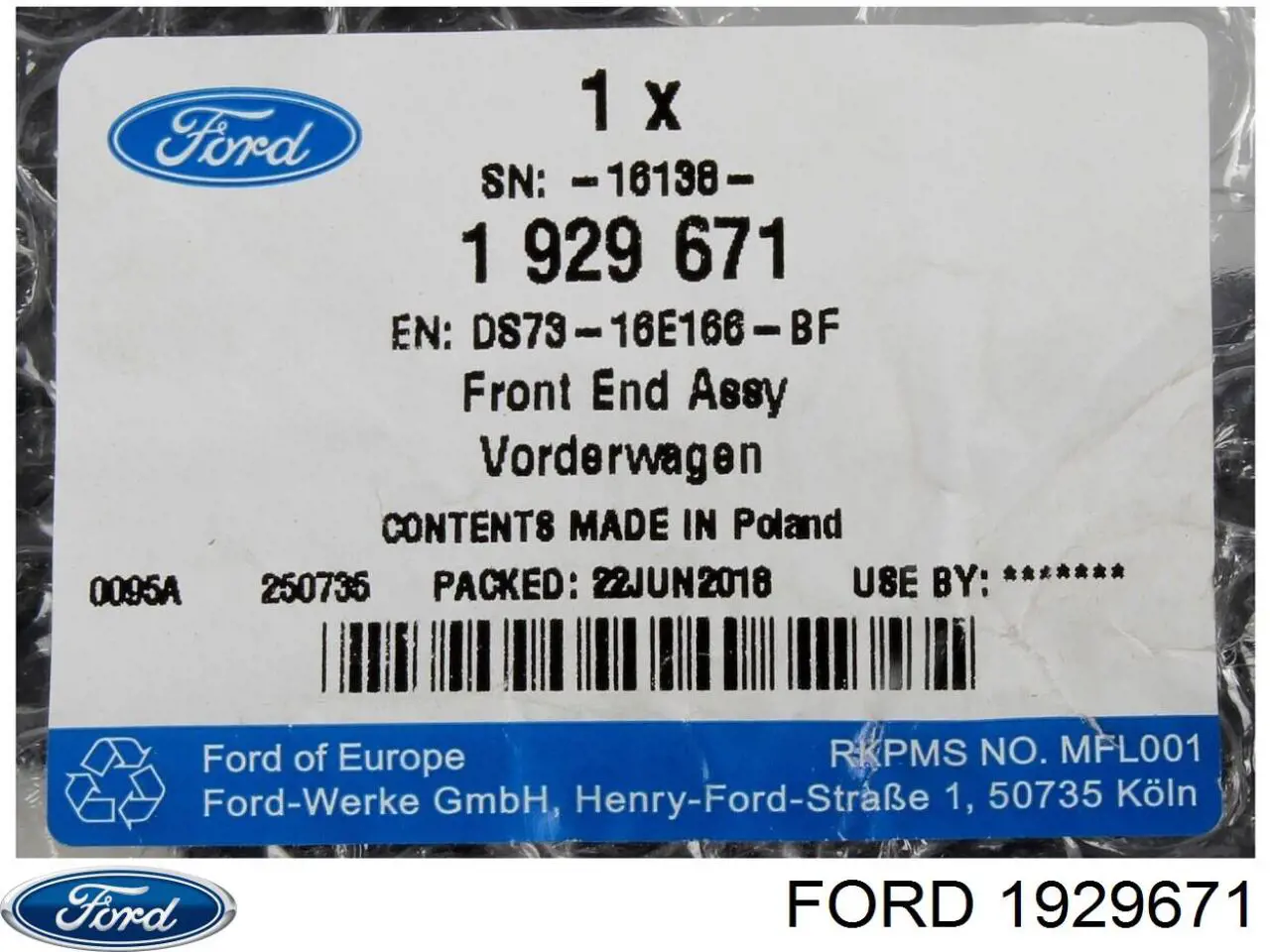 Накладка верхня передньої панелі/супорту радіатора Ford DS7316E166BF ціна, від 53.67 USD