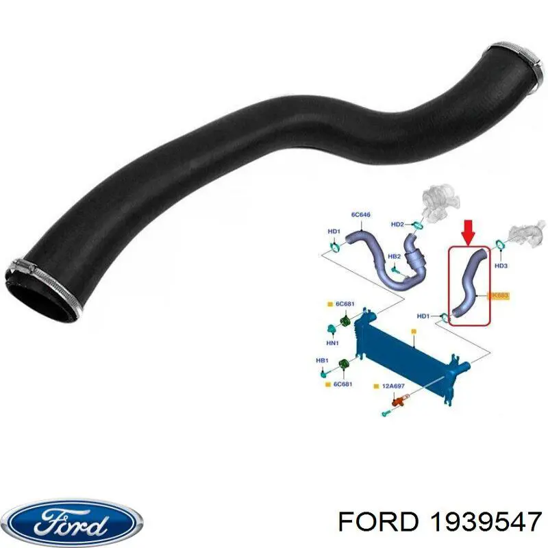 Шланг/патрубок интеркуллера AB396K683AF Ford
