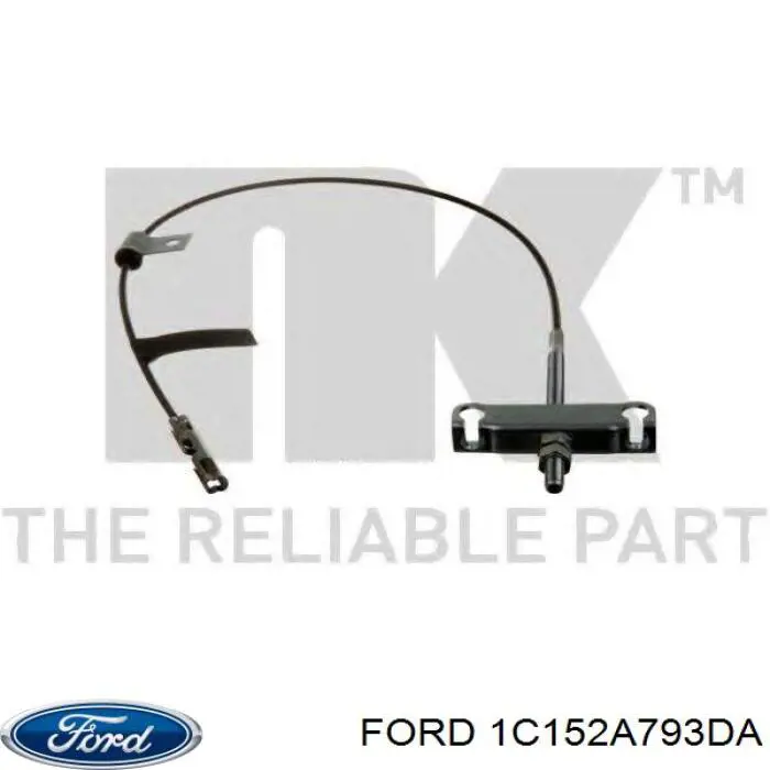 Купити 1C152A793DA Ford Трос ручного гальма, проміжний