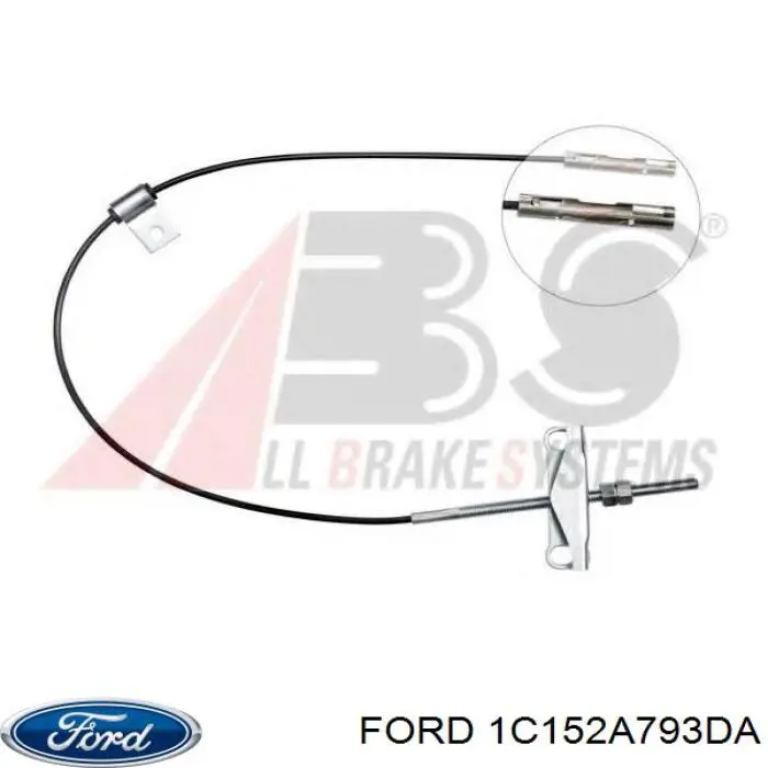 1C152A793DA Ford Трос стоянкового гальма проміжний