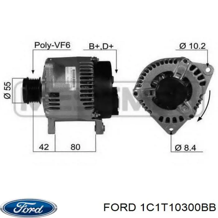 1C1T10300BB Ford Авто генератор