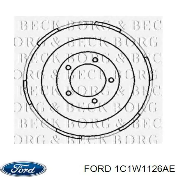 Барабан гальмівний задній Ford 1C1W1126AE ціна, від 59.59 USD