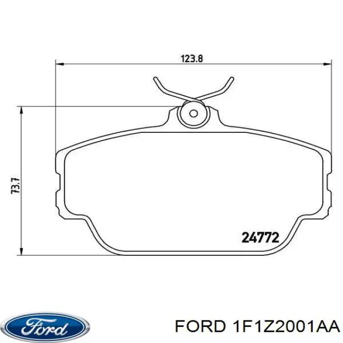 Купити 1F1Z2001AA Ford Колодки гальмівні передні, дискові