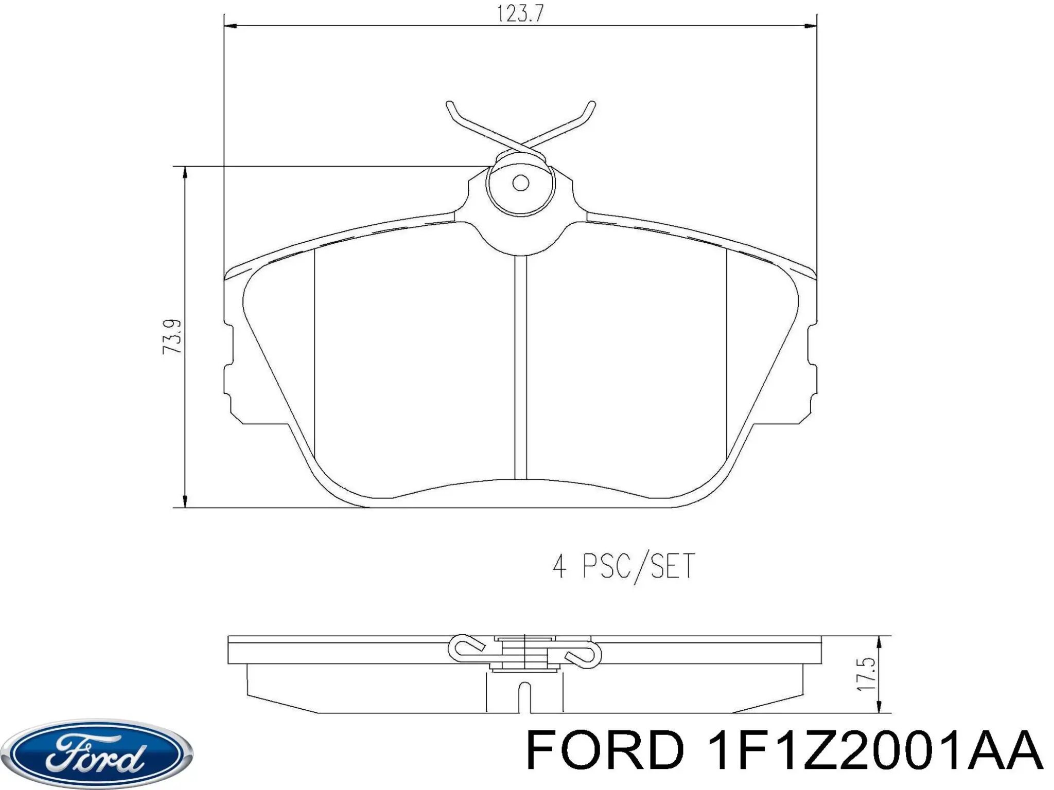 4F1Z2001AA Ford Передні гальмівні колодки