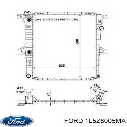 Радіатор охолодження двигуна 1L5Z8005MA Ford