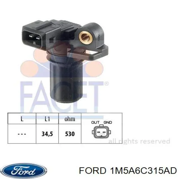 Датчик обертів колінвалу Ford 1M5A6C315AD ціна, від 12.58 USD