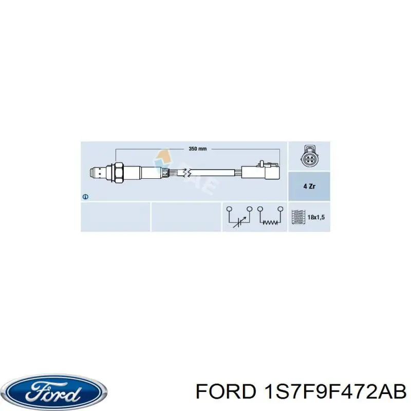 1S7F9F472AB Ford Лямбдазонд, датчик кисню до каталізатора