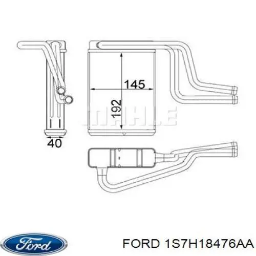 Радіатор пічки (обігрівача) Ford 1S7H18476AA ціна, від 44.33 USD