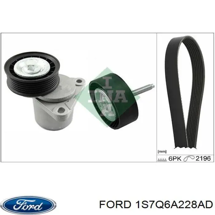 Купити 1S7Q6A228AD Ford Натягувач приводного ременя