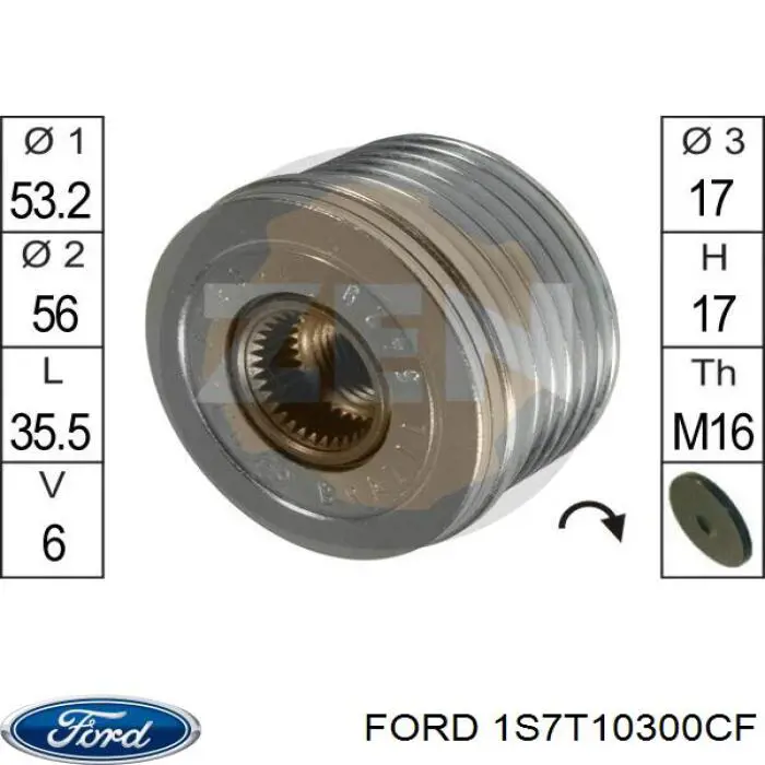 Генератор 1S7T10300CF Ford