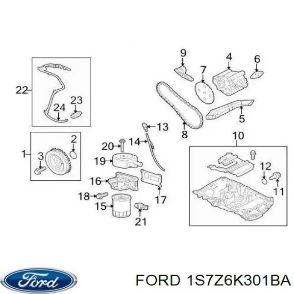 Сальник колінвала двигуна, задній Ford 1S7Z6K301BA ціна, від 25.34 USD