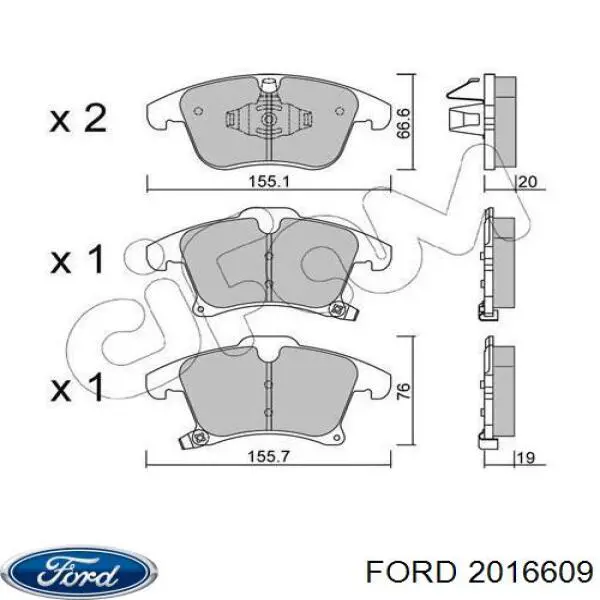 Гальмівні колодки Ford 2016609 ціна, від 36.74 USD